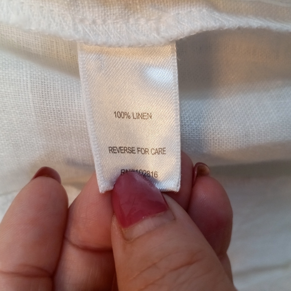 Garnet Hill Modern Linen Wide Leg Trouser Pants White Size 18 - Picture 14 of 15